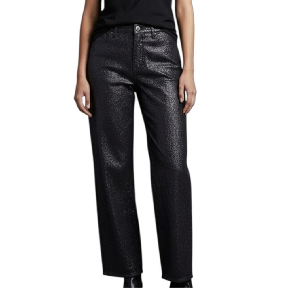 Old Navy Women's Shimmering Black Straight Leg Jeans